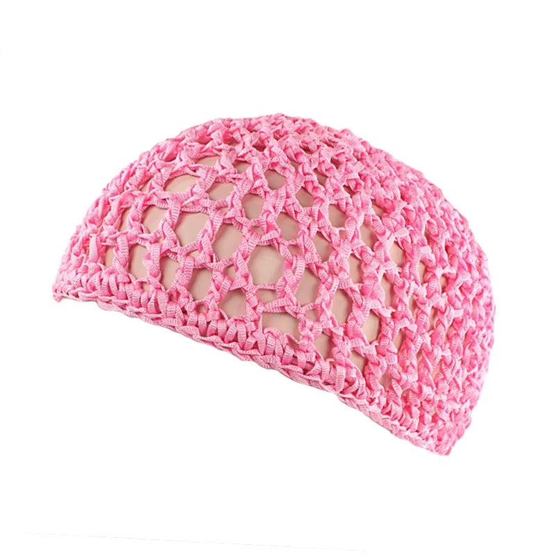 Nueva redecilla de punto suave para el cabello, gorro de redecilla de punto de rayón, gorro para el cuidado del cabello, cubierta nocturna para dormir de ganchillo, turbantes, accesorios de herramientas de estilismo