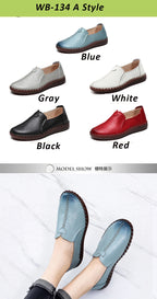 Mocasines Oxford de Cuero Azul | Costura Detallada | Zapatos Planos | Para Todas las Estaciones