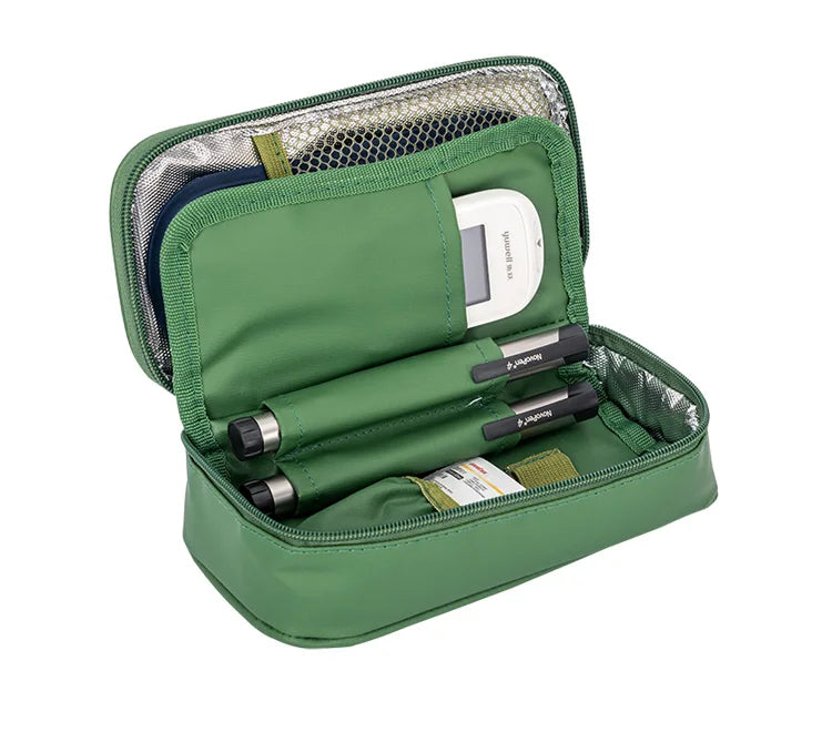 Caja enfriadora de insulina mega, bolsa de tamaño mediano, Estuche De Viaje de insulina para diabéticos con aislamiento portátil, bolsa de hielo de papel de aluminio de tela de nailon