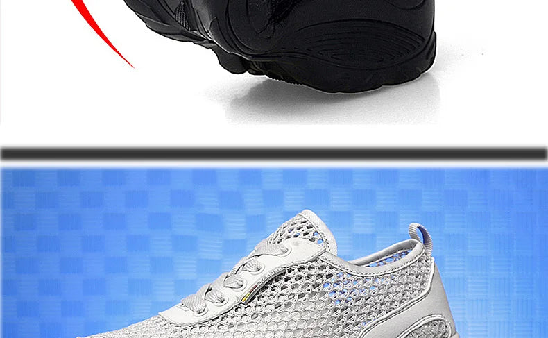Zapatillas de Malla Hueca con Cordones | Plataforma EVA | Ligeras y Transpirables | Verano