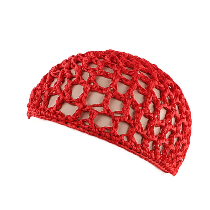 Nueva redecilla de punto suave para el cabello, gorro de redecilla de punto de rayón, gorro para el cuidado del cabello, cubierta nocturna para dormir de ganchillo, turbantes, accesorios de herramientas de estilismo