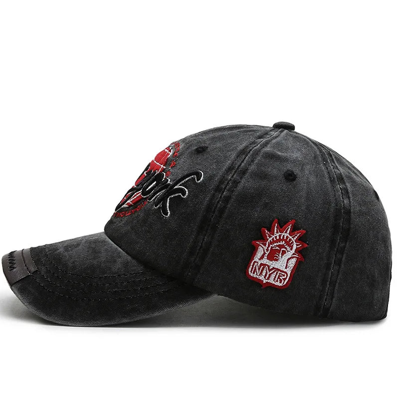 Gorra Vintage con Visera Curvada Bordada para Actividades al Aire Libre
