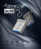 Unidad flash USB 3,0 de metal, 64GB, 128GB, USB Sticks, 32GB, 16GB, memoria mini USB 3,0 de alta velocidad, unidad Flash USB con llavero