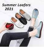 Mocasines Oxford de Cuero Azul | Costura Detallada | Zapatos Planos | Para Todas las Estaciones