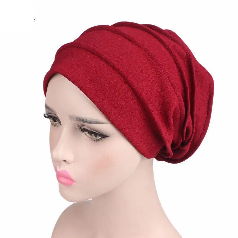 Gorro respirable para mujer, turbante Hijabs para mujer, gorro de tela elástica para la cabeza, gorro suave con volantes para quimio contra el cáncer, bufanda musulmana, venta al por mayor