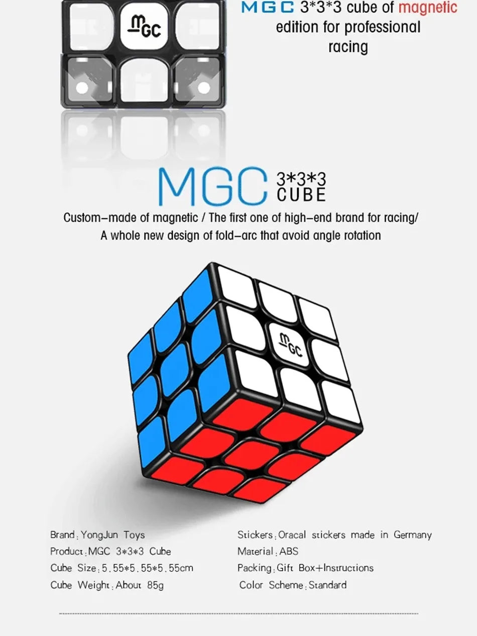Yj MGC-cubo mágico magnético, 3x3x3, cubos de velocidad, núcleo negro, rompecabezas, juguetes, regalo para niños y adultos, juego de cubo profesional