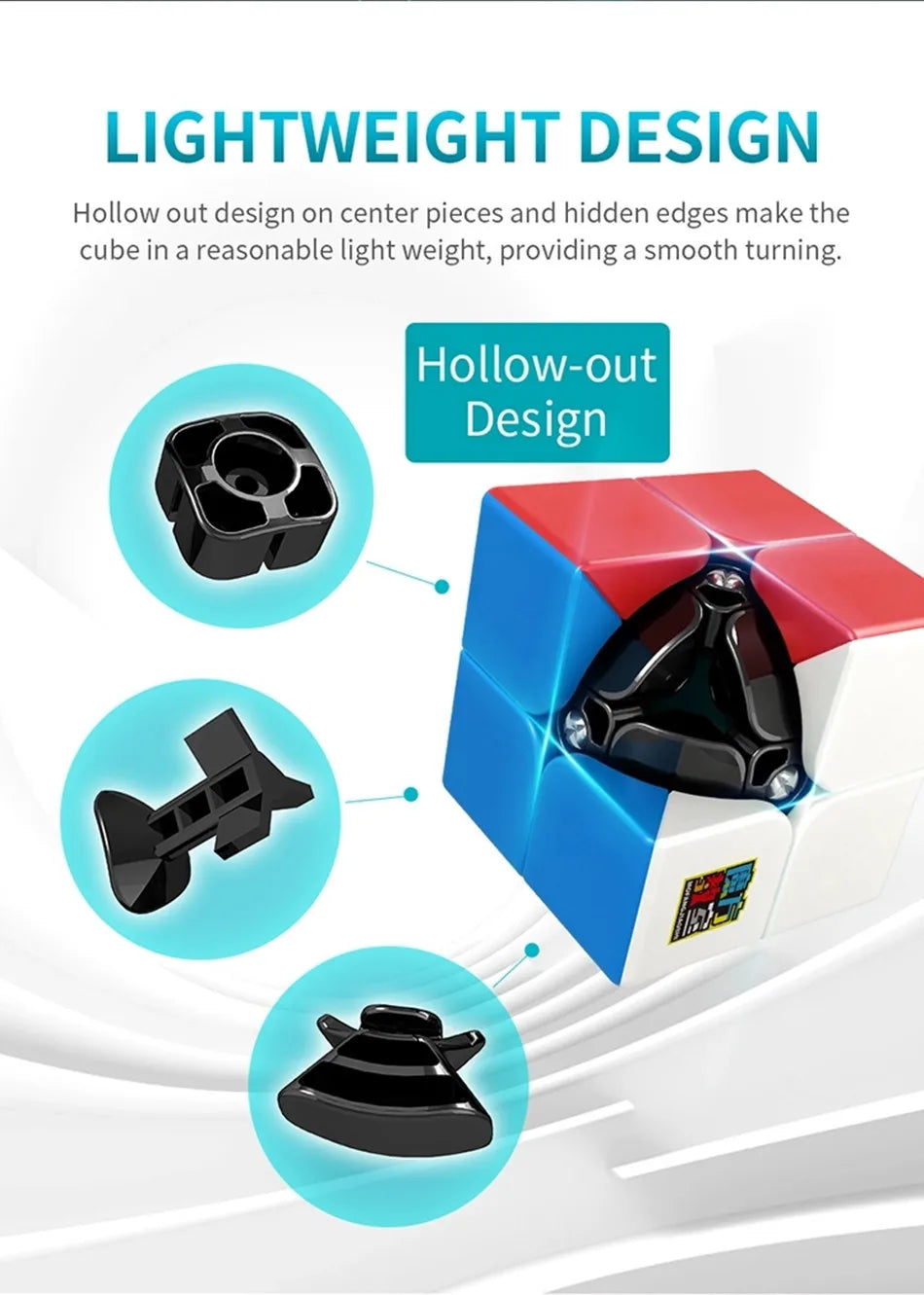 Moyu MeiLong Mini Pocket Cube Speed 2x2 Magic Cube Profession Puzzle Cube, educación para niños, juguetes para juegos, regalo