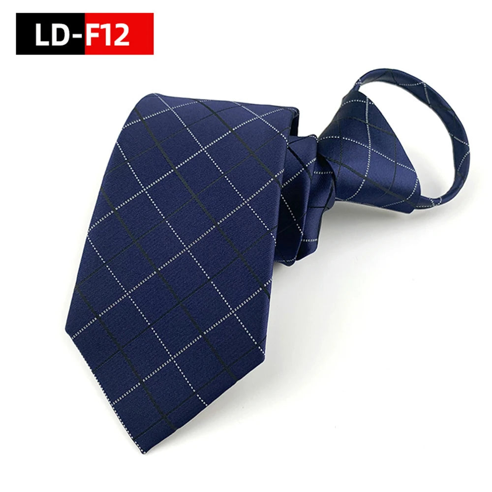 Corbata Preatada Unisex | Cremallera | Rayas y Floral | Cachemira