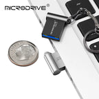 Unidad flash USB 3,0 de metal, 64GB, 128GB, USB Sticks, 32GB, 16GB, memoria mini USB 3,0 de alta velocidad, unidad Flash USB con llavero