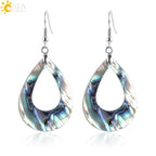 Pendientes de Concha de Abulón Natural con Colgante de Gota