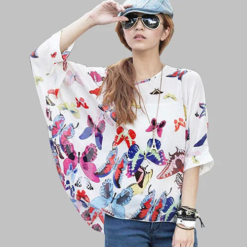 Vestido casual bohemio estilo chiffon disponible en tallas grandes 4XL 5XL 6XL vestido vintage floreado con cuello en O camiseta estilo long top