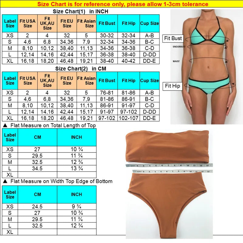 Bikini Brasileño Push Up Sexy - Traje de Baño de Verano