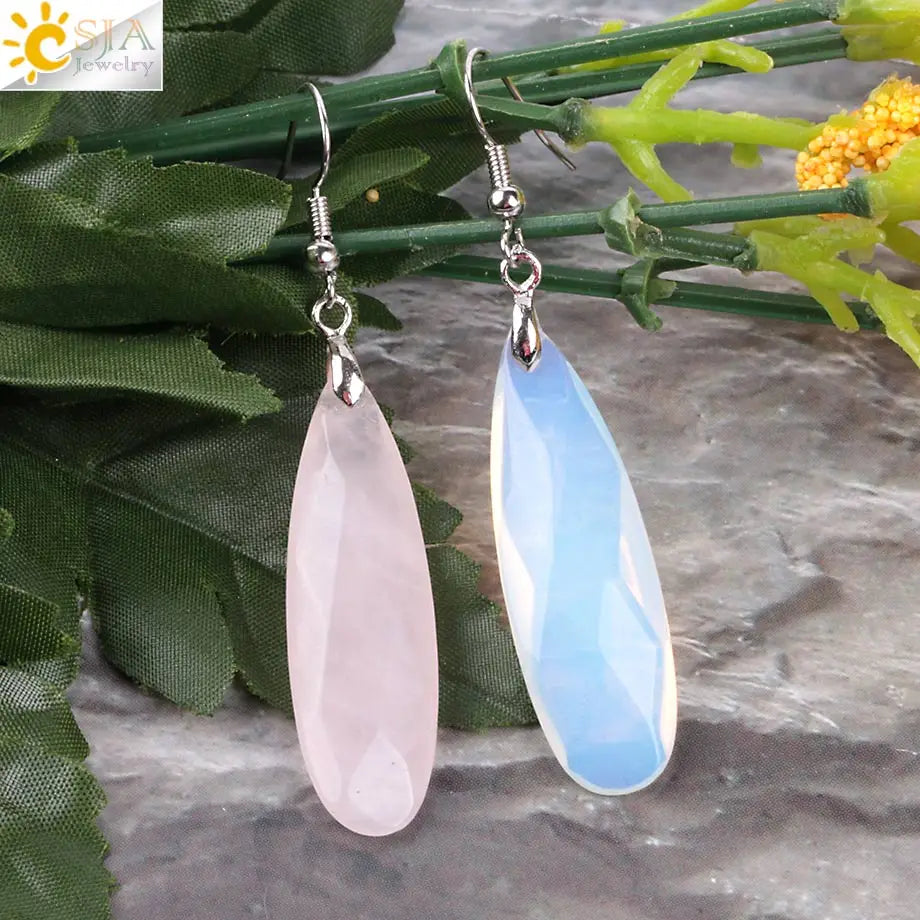 Pendientes de Concha de Abulón Natural con Colgante de Gota