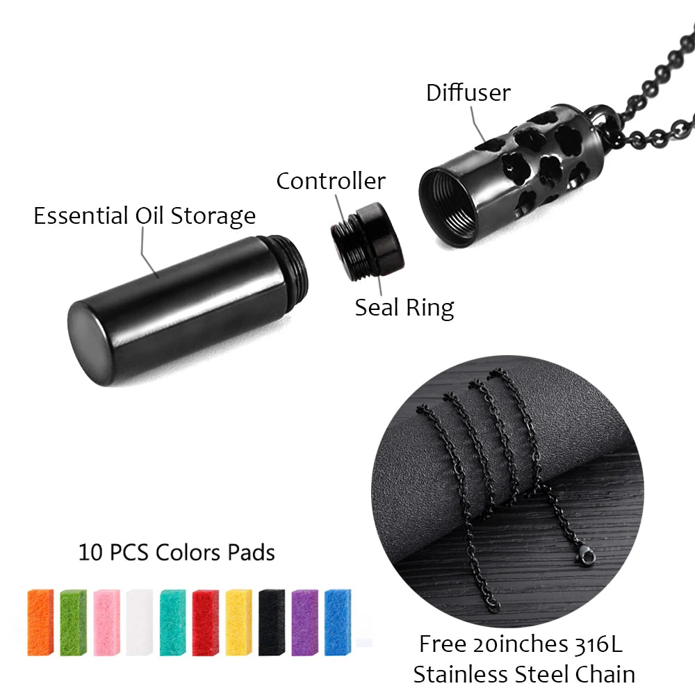 Collar Difusor de Aceites Esenciales en Frasco Ahuecado