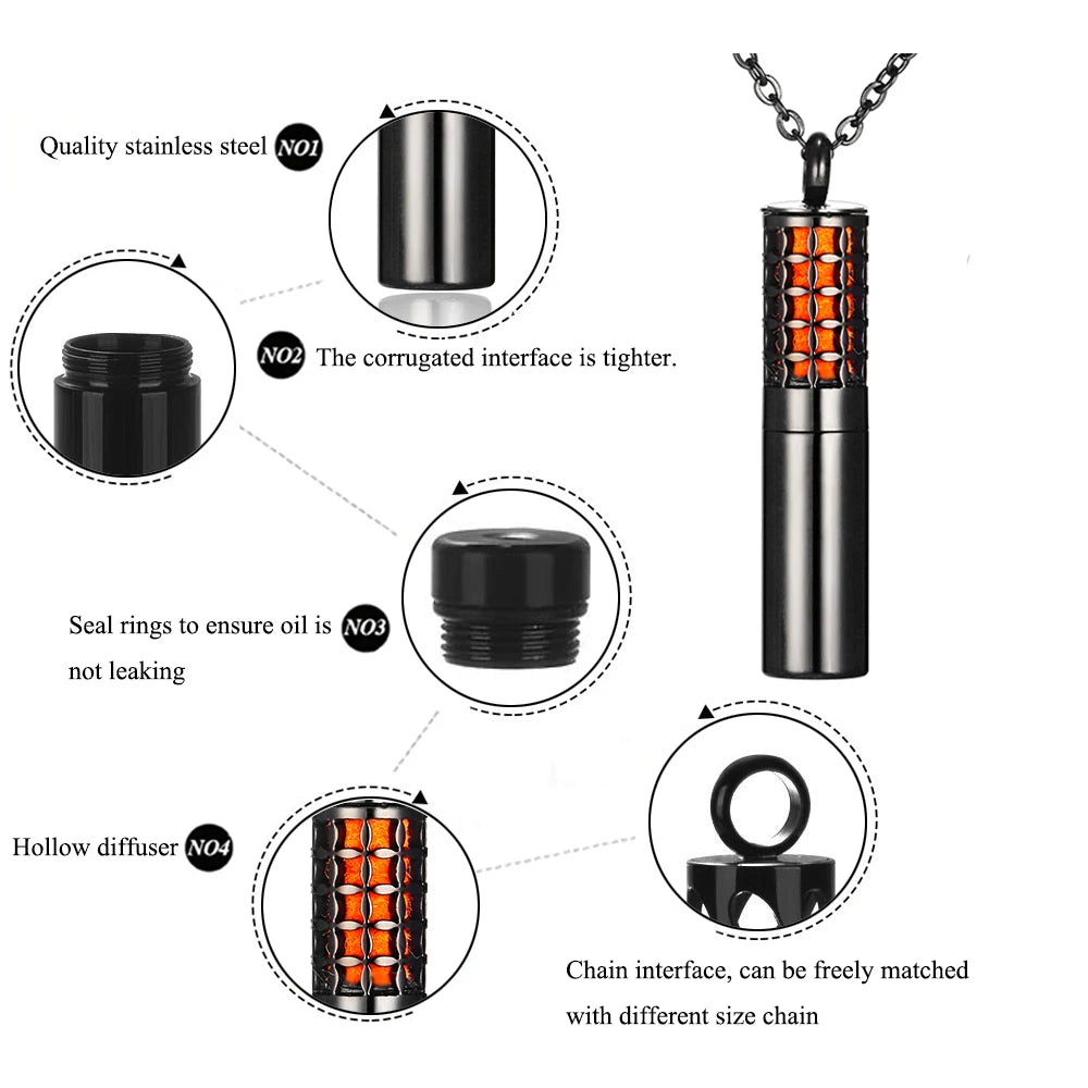 Collar Difusor de Aceites Esenciales en Frasco Ahuecado