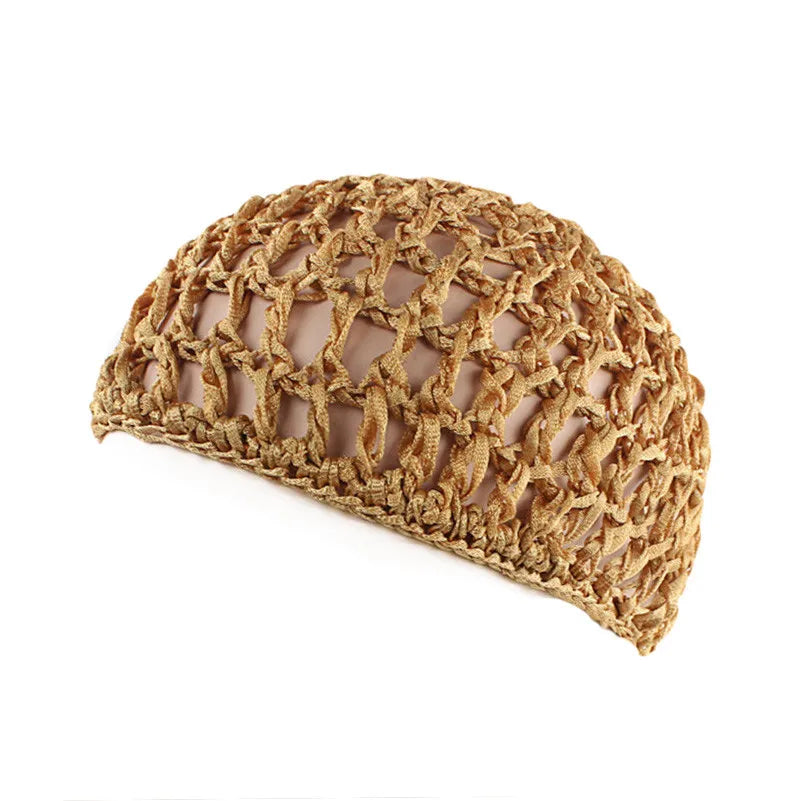 Nueva redecilla de punto suave para el cabello, gorro de redecilla de punto de rayón, gorro para el cuidado del cabello, cubierta nocturna para dormir de ganchillo, turbantes, accesorios de herramientas de estilismo