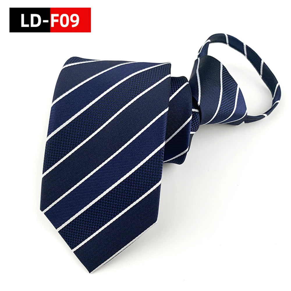 Corbata Preatada Unisex | Cremallera | Rayas y Floral | Cachemira