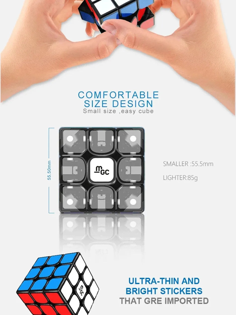 Yj MGC-cubo mágico magnético, 3x3x3, cubos de velocidad, núcleo negro, rompecabezas, juguetes, regalo para niños y adultos, juego de cubo profesional