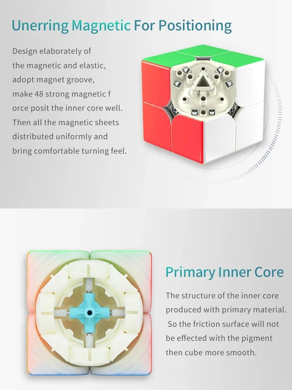 Yongjun-cubo magnético de plástico ABS para niños, cubo mágico educativo de juguete de 2x2x2, de 5x5x5Cm, modelo Yupo V2M