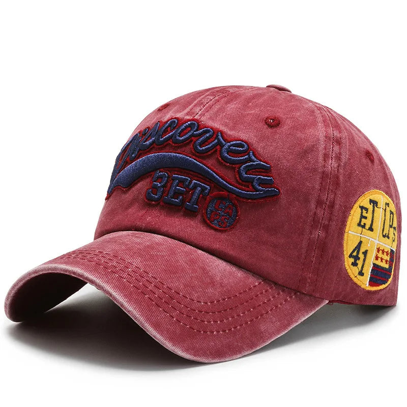 Gorra de Béisbol Retro Unisex | Bordado de Letras | Estilo Vaquero Hip Hop | Algodón