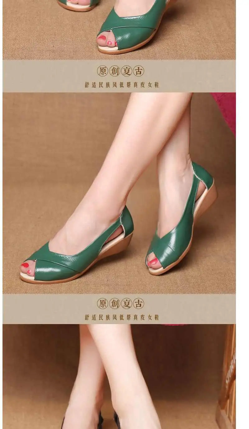 Sandalias de Cuña Planas | Punta Abierta | Tallas 41-42 | Genuinas