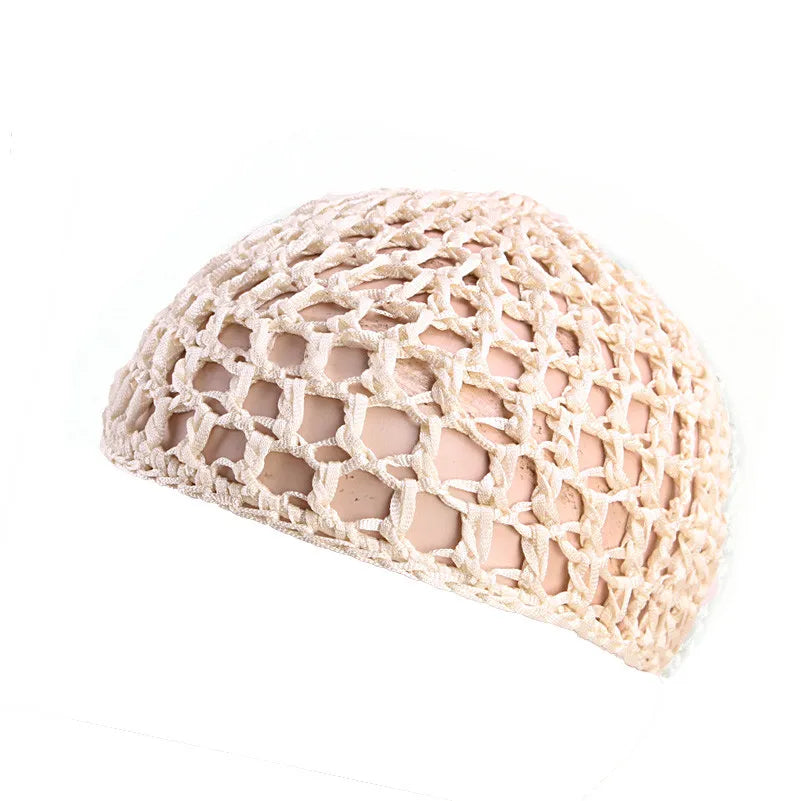 Nueva redecilla de punto suave para el cabello, gorro de redecilla de punto de rayón, gorro para el cuidado del cabello, cubierta nocturna para dormir de ganchillo, turbantes, accesorios de herramientas de estilismo