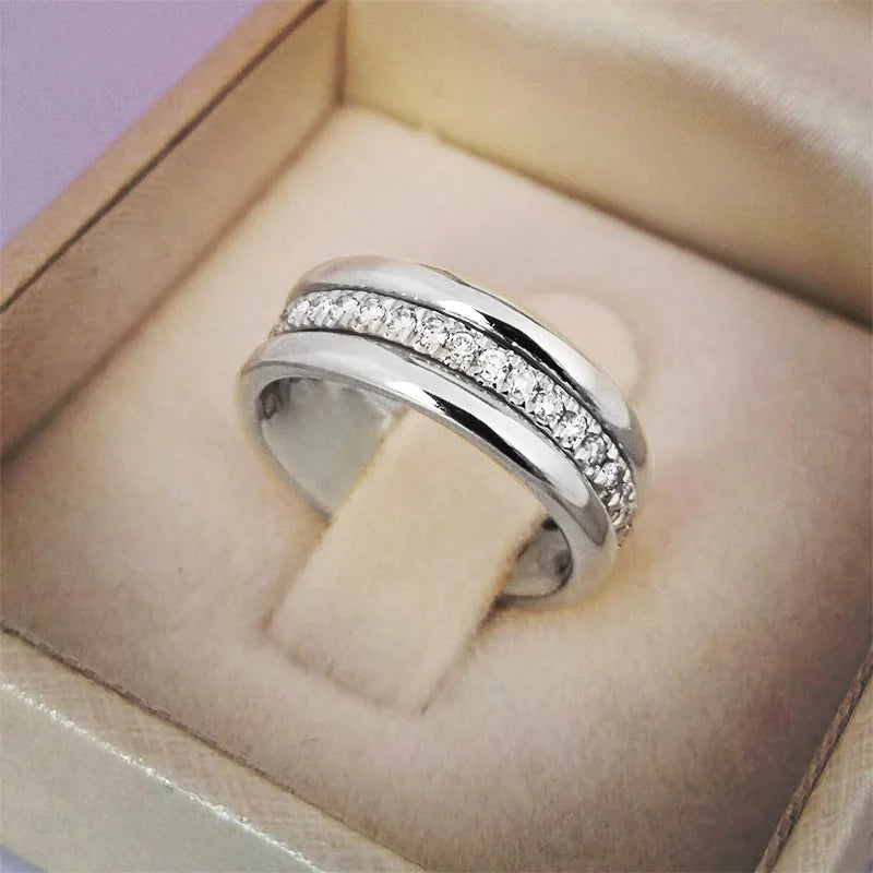 Huitan 2020 nuevo anillo de boda de moda para mujer Micro pavimentado Cubiz Zircon anillos de dedo accesorios de joyería de compromiso femenino