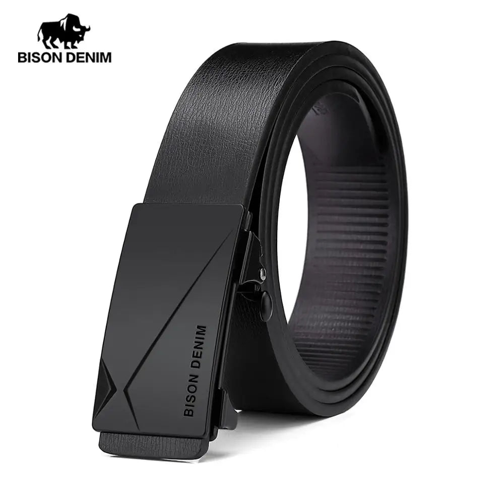 Cinturón De Cuero Para Negocios Hebilla Automática Elegancia Clásica Tica