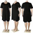 Conjunto de ropa de talla grande para mujer, pantalones cortos con dobladillo, chándal informal, ropa de calle, 4xl, verano, venta al por mayor, envío directo