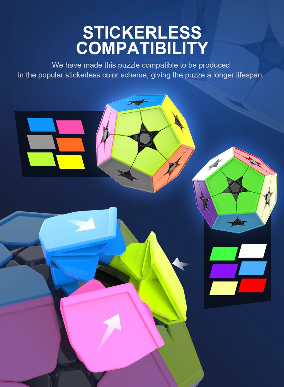 Moyu MoFang JiaoShi Meilong 2x2 Megaminx stickerless Magic Cube Kilominx dodecaedro 2x2 Color Kibiminx Speed Cube