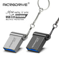 Unidad flash USB 3,0 de metal, 64GB, 128GB, USB Sticks, 32GB, 16GB, memoria mini USB 3,0 de alta velocidad, unidad Flash USB con llavero