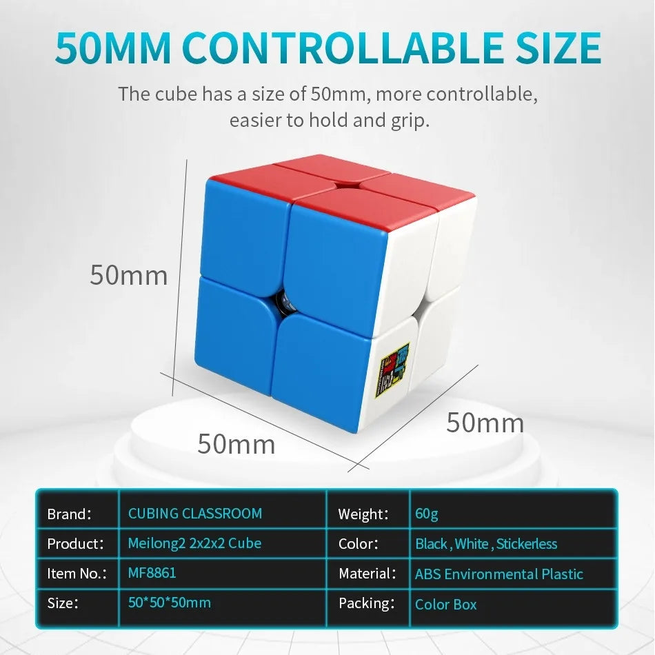 Moyu MeiLong Mini Pocket Cube Speed 2x2 Magic Cube Profession Puzzle Cube, educación para niños, juguetes para juegos, regalo
