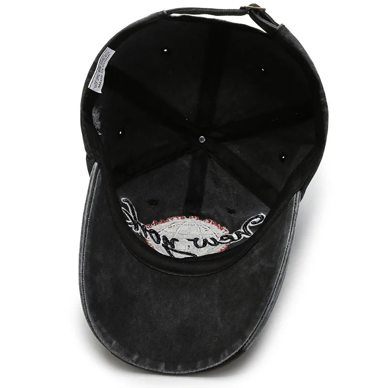 Gorra Vintage con Visera Curvada Bordada para Actividades al Aire Libre