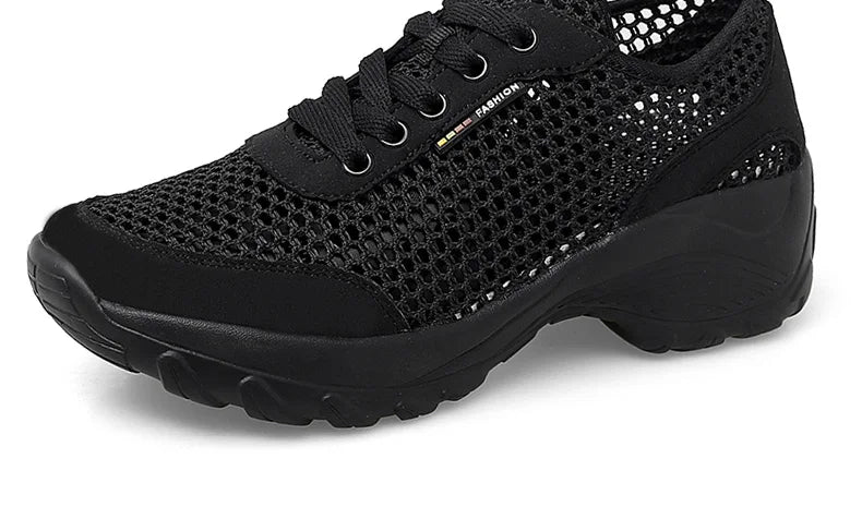 Zapatillas de Malla Hueca con Cordones | Plataforma EVA | Ligeras y Transpirables | Verano