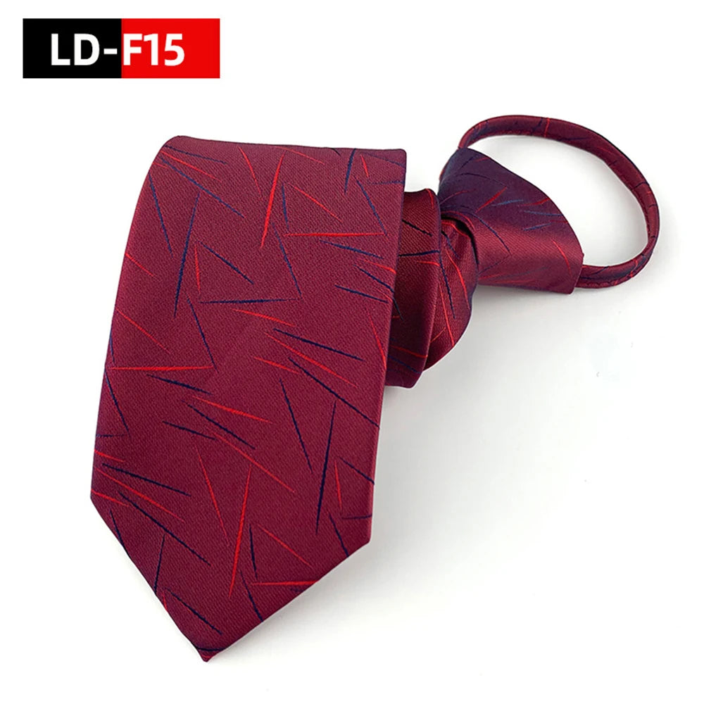 Corbata Preatada Unisex | Cremallera | Rayas y Floral | Cachemira
