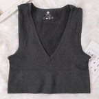 Top Corto Verano | Cuello V | Canesú Acanalado | Ticotrendy