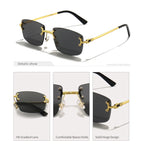 Gafas de Sol CATERSIDE | Cobre y Lentes Degradados Azules | Cuadradas Sin Montura | Lujo Unisex