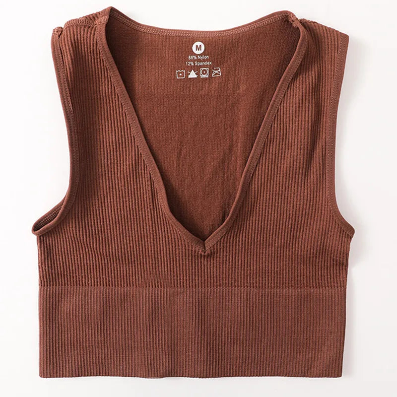 Top Corto Verano | Cuello V | Canesú Acanalado | Ticotrendy