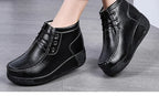 Botas Botines de Cuero Genuino para Mujer Tobillera Invierno Plataforma