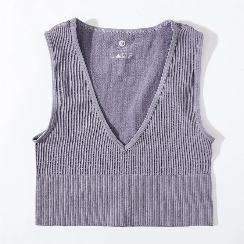 Top Corto Verano | Cuello V | Canesú Acanalado | Ticotrendy