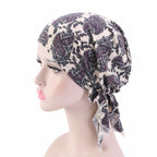 Nueva bufanda musulmana de bambú preatada, gorro de quimio para mujer, turbante para mujer, sombrero, pañuelo para la cabeza, pañuelos para el cáncer, accesorios para el cabello
