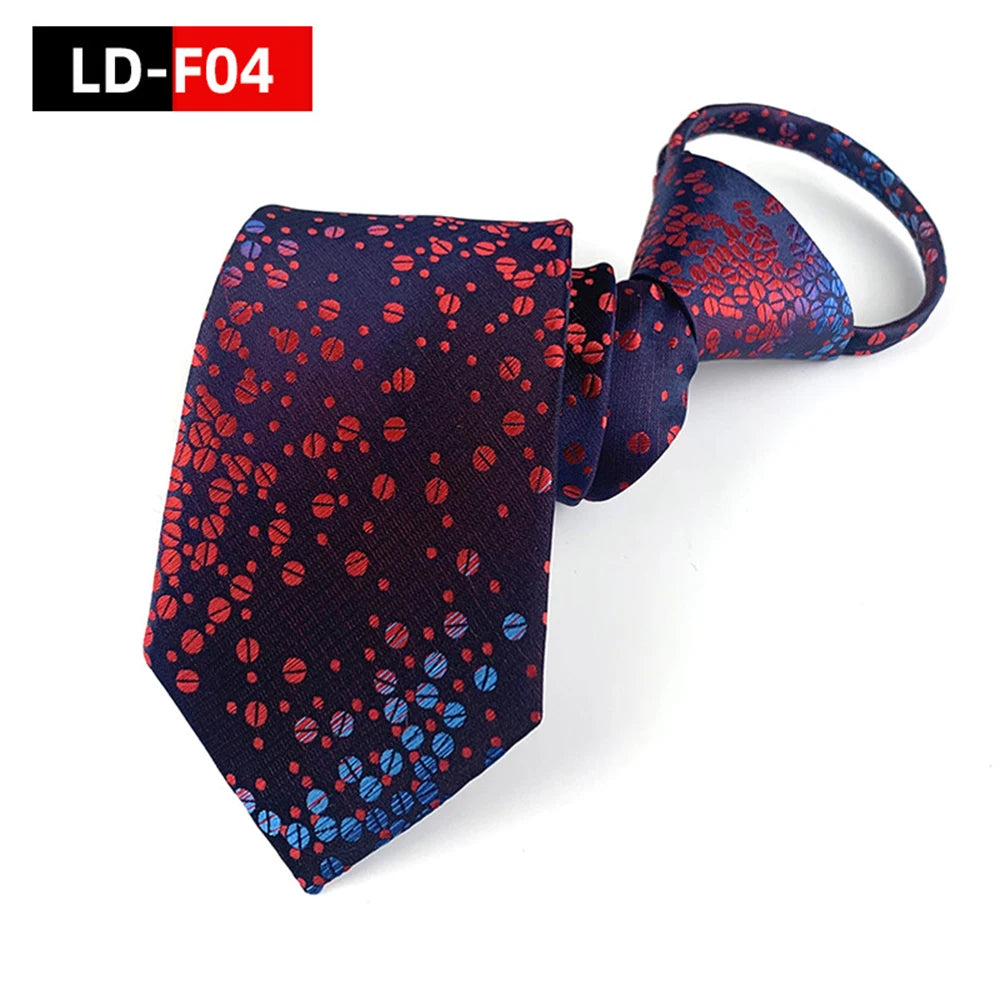 Corbata Preatada Unisex | Cremallera | Rayas y Floral | Cachemira