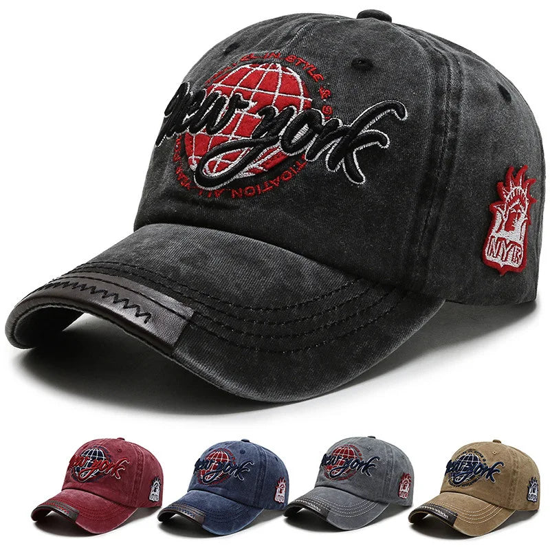 Gorra Vintage con Visera Curvada Bordada para Actividades al Aire Libre