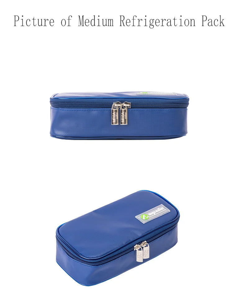 Caja enfriadora de insulina mega, bolsa de tamaño mediano, Estuche De Viaje de insulina para diabéticos con aislamiento portátil, bolsa de hielo de papel de aluminio de tela de nailon