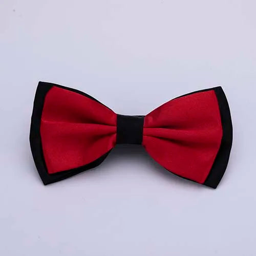 Pajarita ajustada para hombre, pajarita clásica de color negro y dorado, color rojo, verde, rosa, azul y blanco