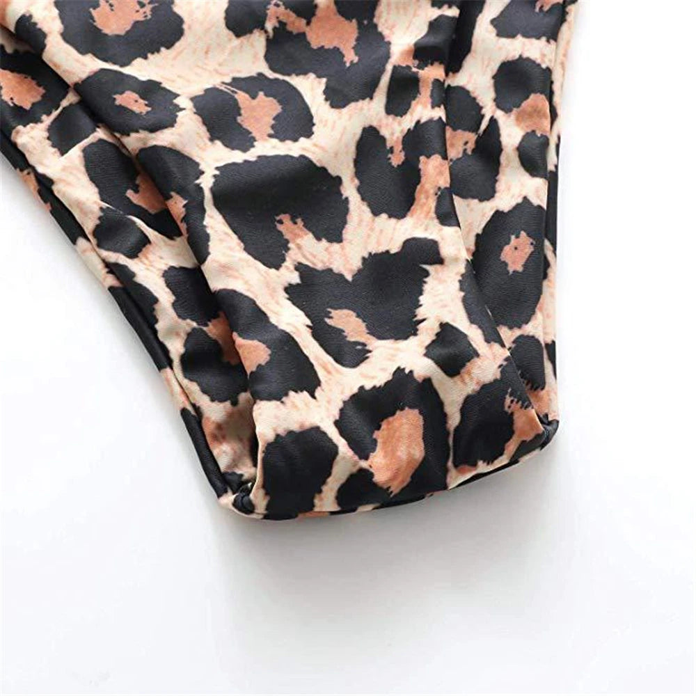 Bikini de Leopardo Push Up Brasileño - Traje Sexy y Moda 2025