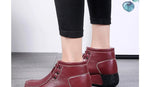 Botas Botines de Cuero Genuino para Mujer Tobillera Invierno Plataforma