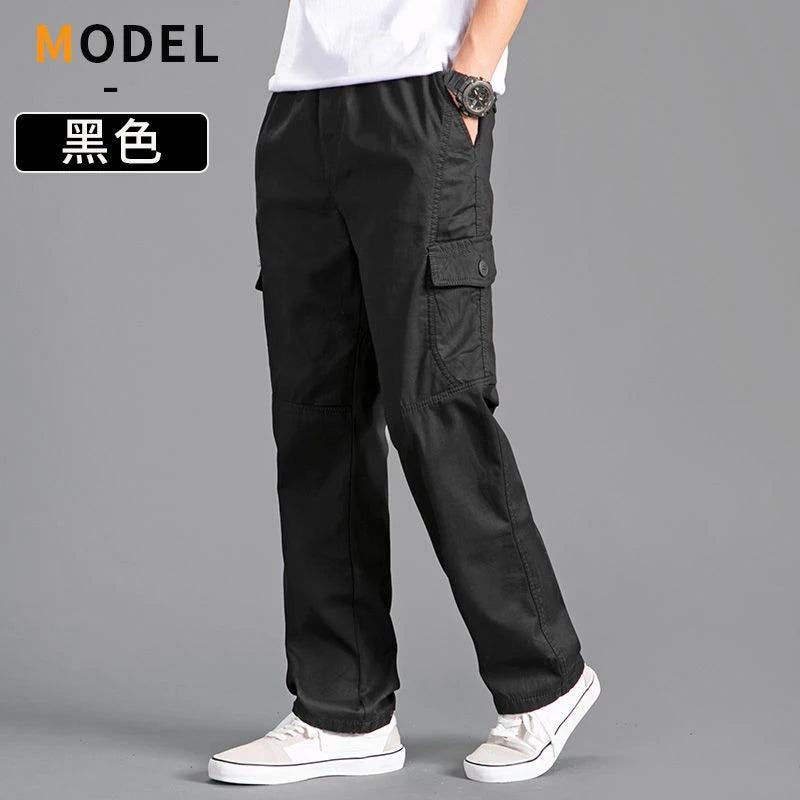 Pantalones Cargo para Hombre | Algodón Negro y Talla Grande | Multiusos | Ticotrendy