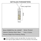 Colgante de contenedor de aceite esencial, medallón hueco de acero inoxidable, joyería, botella de vidrio, difusor de Perfume, collar de aromaterapia