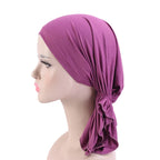 Nueva bufanda musulmana de bambú preatada, gorro de quimio para mujer, turbante para mujer, sombrero, pañuelo para la cabeza, pañuelos para el cáncer, accesorios para el cabello